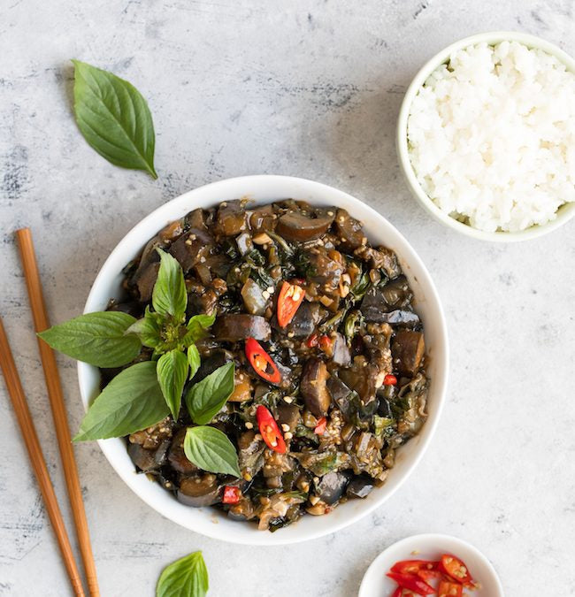 Thai Fried Eggplant with Basil – Urban Leaf