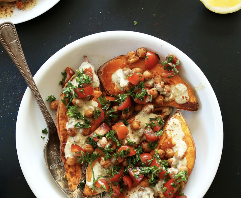 Mediterranean Baked Sweet Potatoes – Urban Leaf