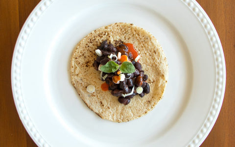 Easy Frijoles Negro Tacos with Oregano, Garlic and Scallions