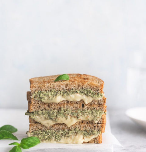 Melted Brie Sandwich with Sweet Basil Honey Spread