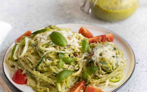 Zucchini Noodles with Basil Pesto Recipe