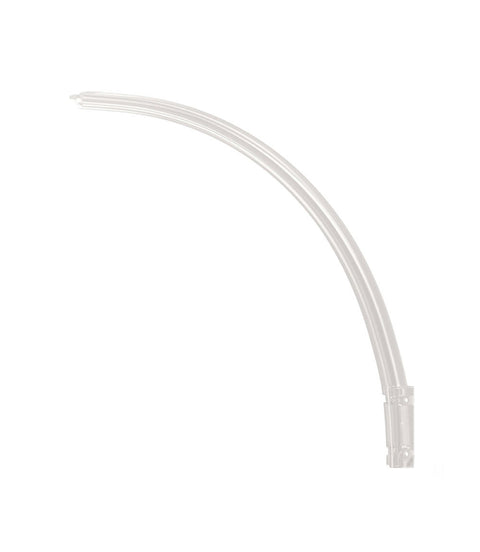 An Archetto - Transparent Wall Mount made clear plastic curved handle on a white background.